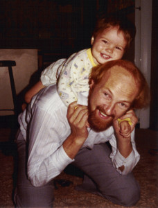 1981 - Richard piggy-backed on Dad
